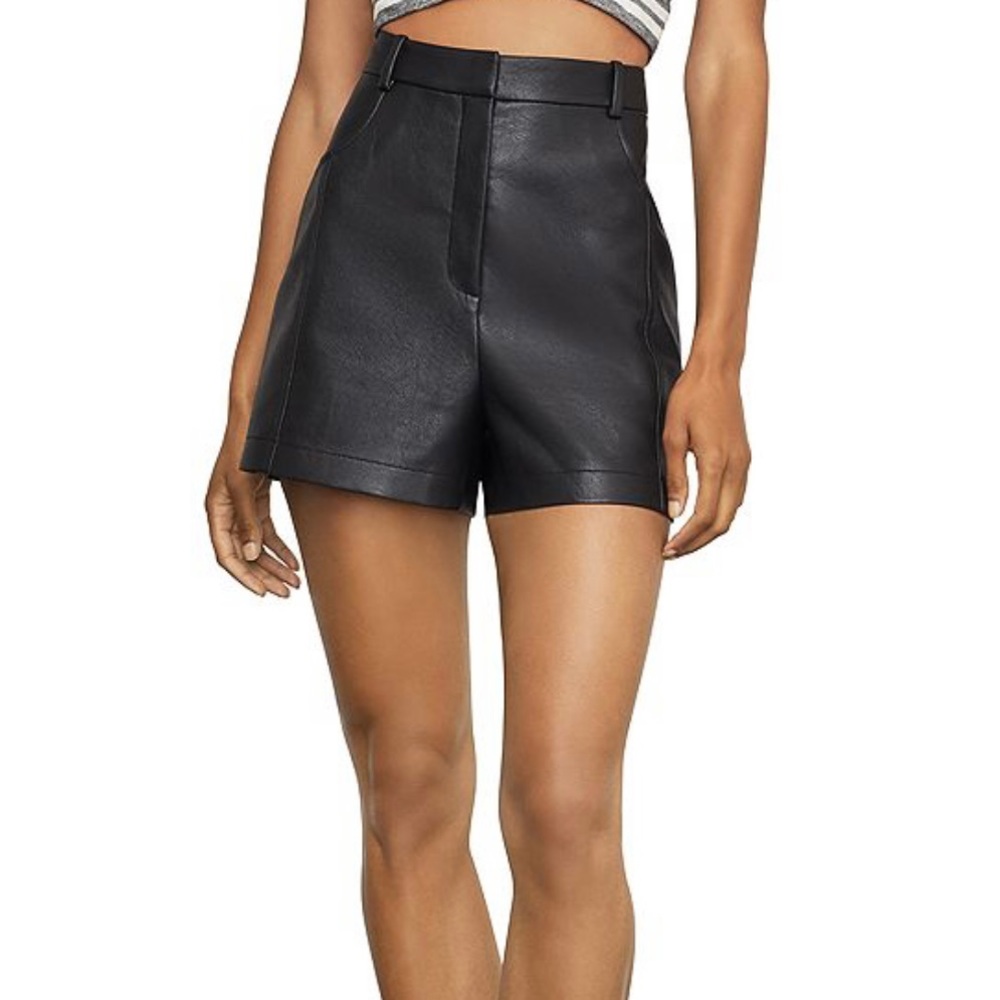 BCBGMaxazria High Ride Short Faux Leather Shorts